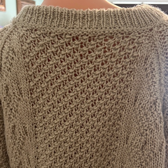 Relaxed Crewneck Knit Sweater in Oatmeal No brand tag. Heavy. Good quality. - Picture 9 of 10